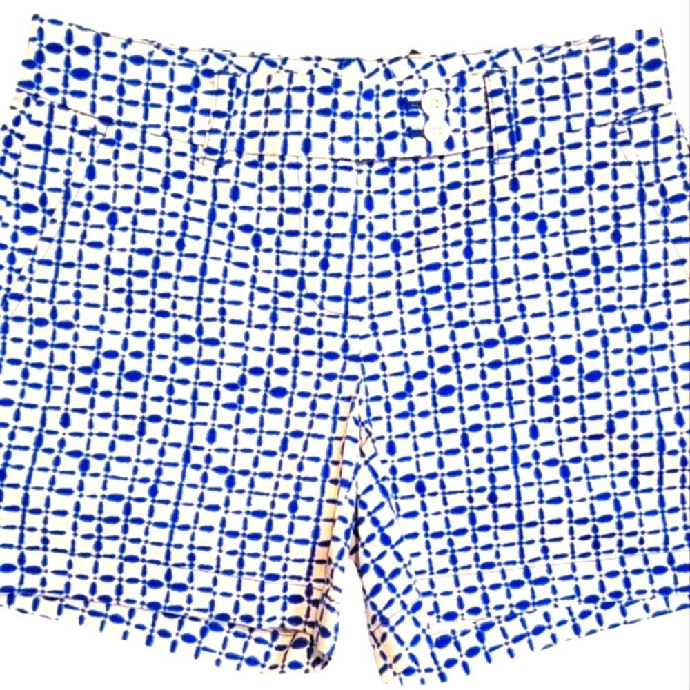 Vineyard Vines Blue Tie Dye Ikat Square Print Shorts Size 0 NWT - Picture 3 of 11